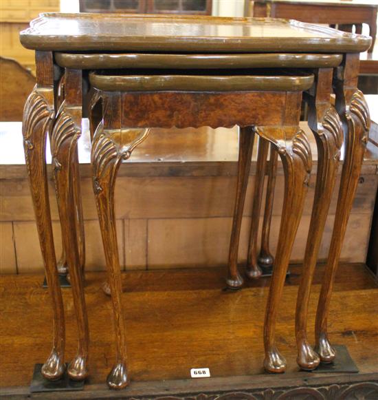 Walnut nest of tables